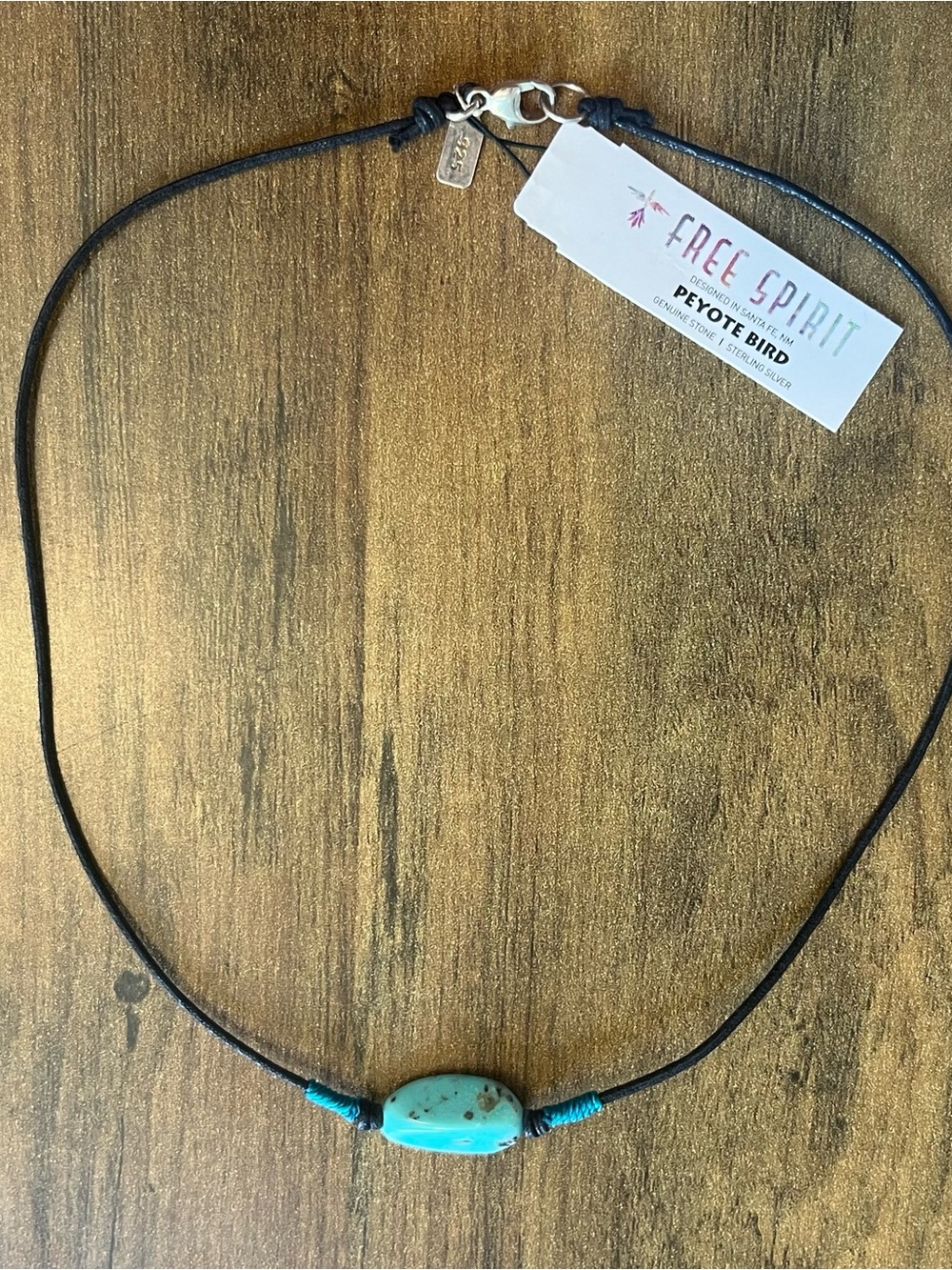 NWT Peyote Bird Free Spirit Turquoise Pendant Cord Necklace